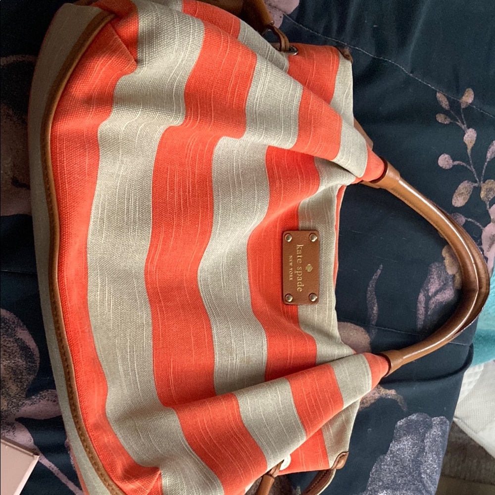 Kate Spade Vibrant Orange and Cream Shoulder Bag